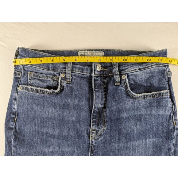 Free People Jeans Women's 28 Ripped Knee Skinny Stretch Denim Distressed Dark - Picture 3 of 5